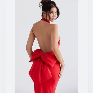 House of CB Ilaria Red Bow Dress